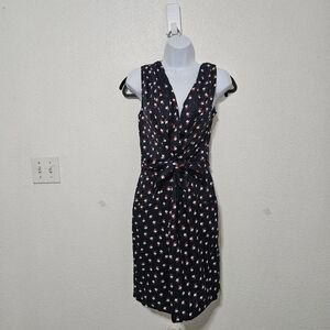 Hi There By Karen's Walker bird printed with faux belt vneck size 6